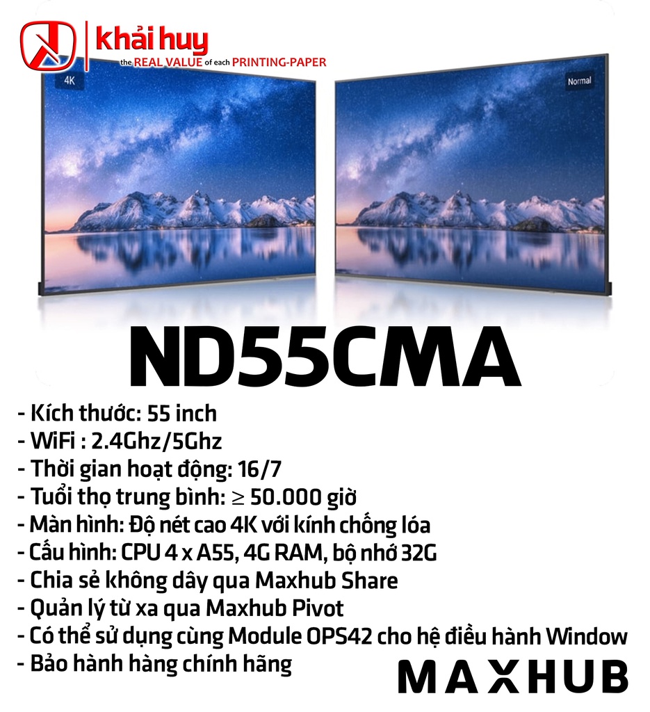 MÀN HÌNH HIỂN THỊ MAXHUB ND55CMA