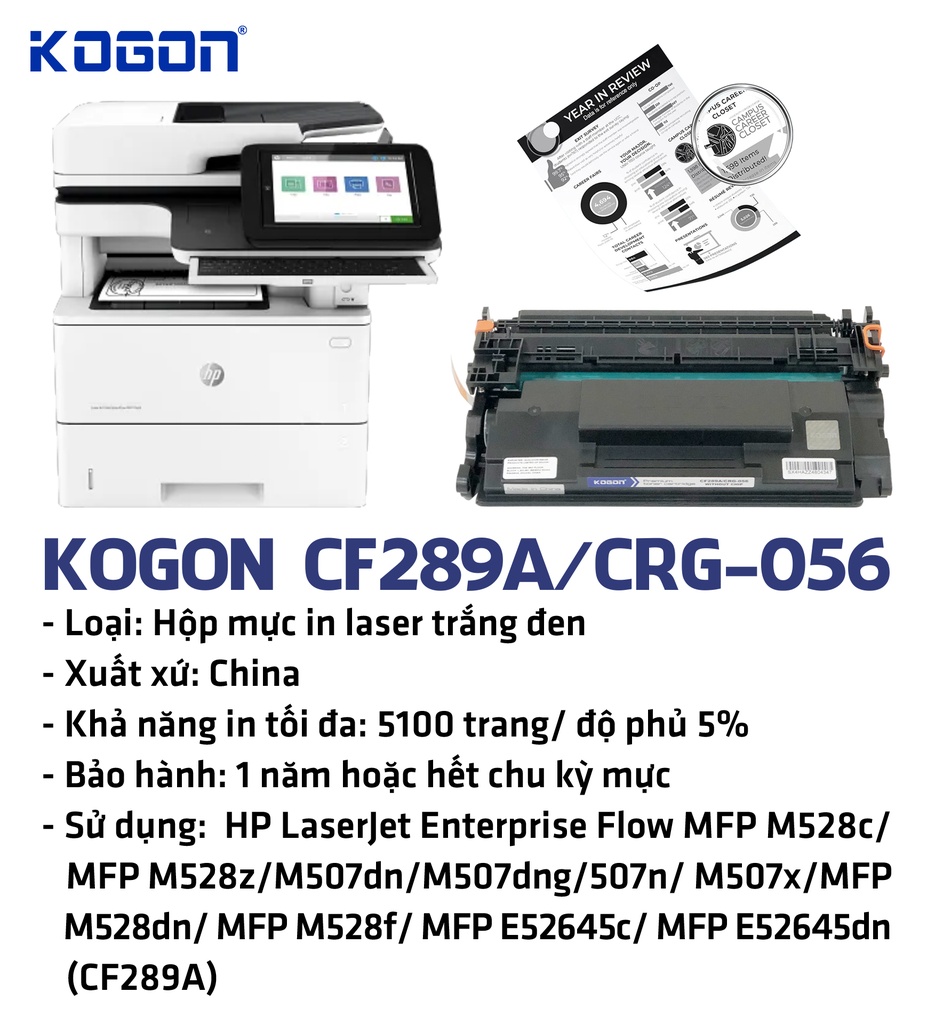 HỘP MỰC IN LASER KOGON CF289A/ 056 (CÓ CHIP)