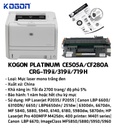 Hộp mực in laser KOGON PLATINUM CE505A/CF280A/CRG-119ii/319ii/719H Universal (2.7K, black, có chíp) - Dùng cho máy P2035/ 2055 * LBP 6300dn/ 6650dn