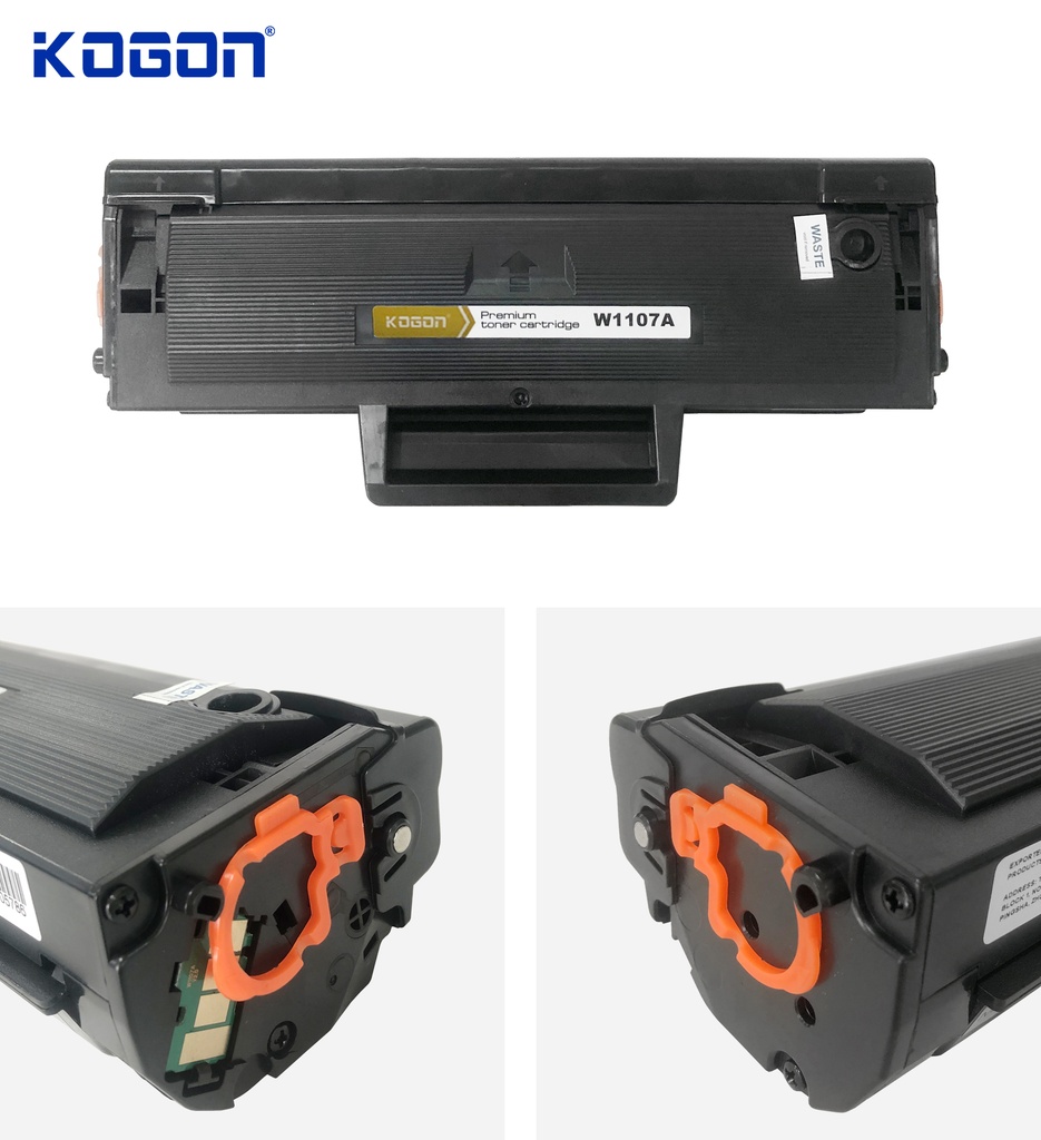 Hộp mực in laser KOGON PLATINUM W1107A (1K, black, có chíp) - Dùng cho máy 107a/ MFP 135a/ 137fnw
