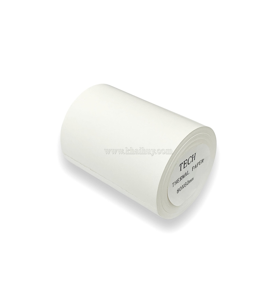Giấy cuộn in nhiệt TECH K80*60mm (Thermal paper, 27m) - Dùng cho máy in bill/ hóa đơn, máy POS