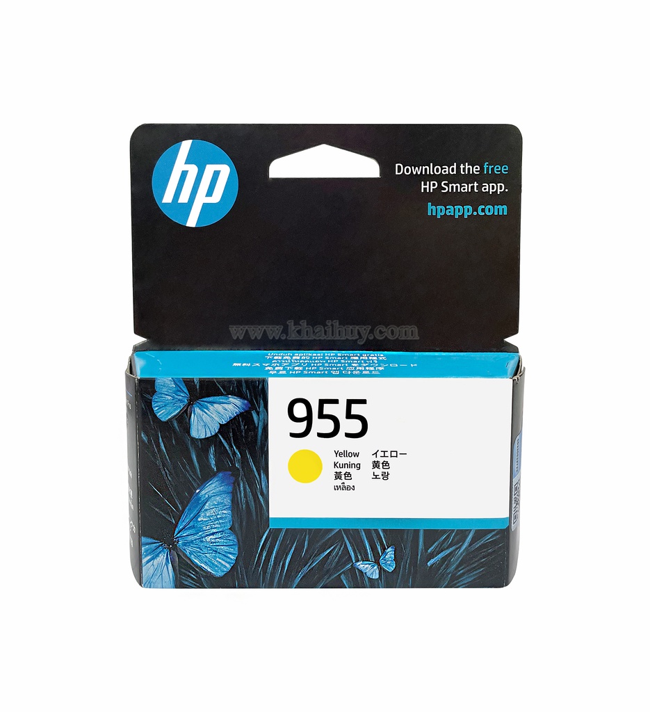 Hộp mực in phun HP 955Y-L0S57AA (10ml, yellow, chính hãng) - Dùng cho máy OfficeJet Pro 8210/ 8710/ 8720