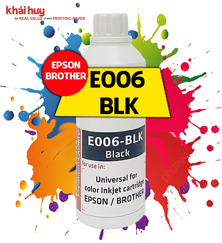 Mực nạp nước KMAX E006BLK-03 (70ml, black, dyeUV) - Dùng cho hộp mực máy in phun L805/ L3110/ L3210