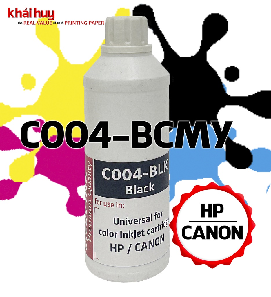 Mực nạp nước KMAX C04BLK-03 (100ml, black, dyeUV) - Dùng cho hộp mực máy in phun G1010/ G2010/ G3010