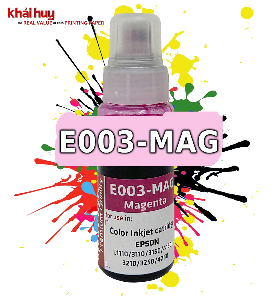 Mực nạp nước KMAX E003MAG-03 (70ml, magenta, dyeUV) - Dùng cho hộp mực máy in phun L1110/ L3210/ L3250
