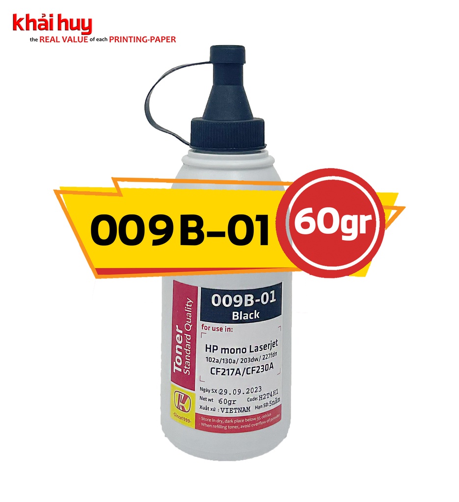 Mực nạp laser KMAX 009BLK-01 (60gr, black, không từ) - Dùng cho hộp mực máy in M102a/ 203d * LBP 161dn