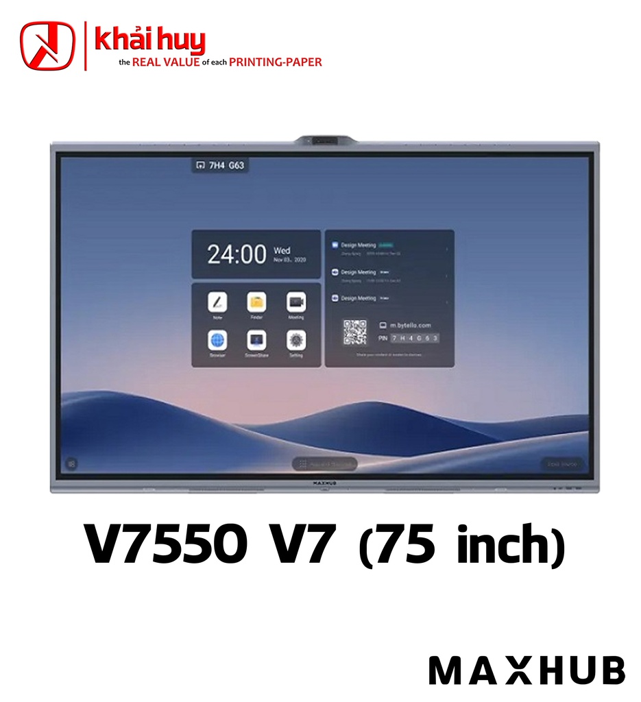 Màn hình tương tác doanh nghiệp MAXHUB V7550 (75", 50 điểm chạm, 350 nits, 4K Ultra HD) - Chính hãng