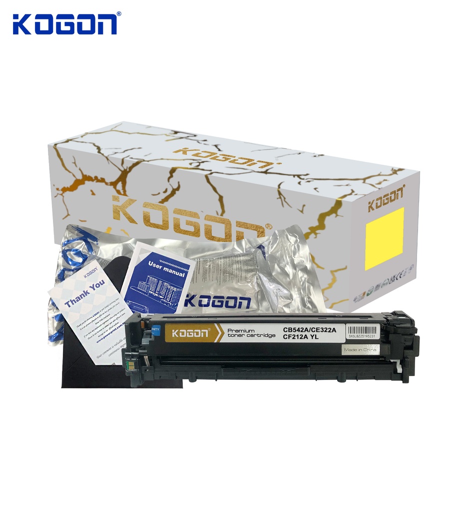 Hộp mực in laser KOGON PLATINUM CB542A/CE322A/CF212A Universal (1.8K, yellow, có chíp) - Dùng cho máy CP1215/ 1510/ 1518