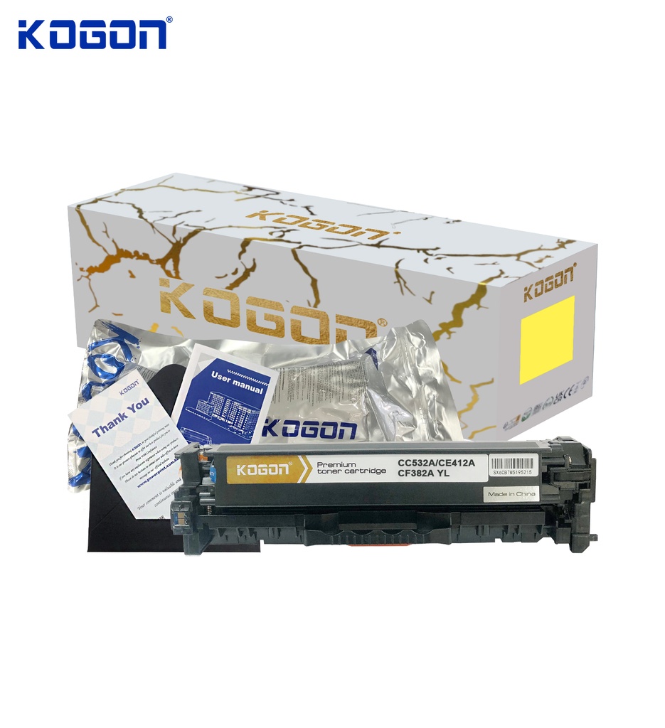 Hộp mực in laser KOGON PLATINUM CC532A/CE412A/CF382A Universal (2.8K, yellow, có chíp) - Dùng cho máy CP2020/ 2025