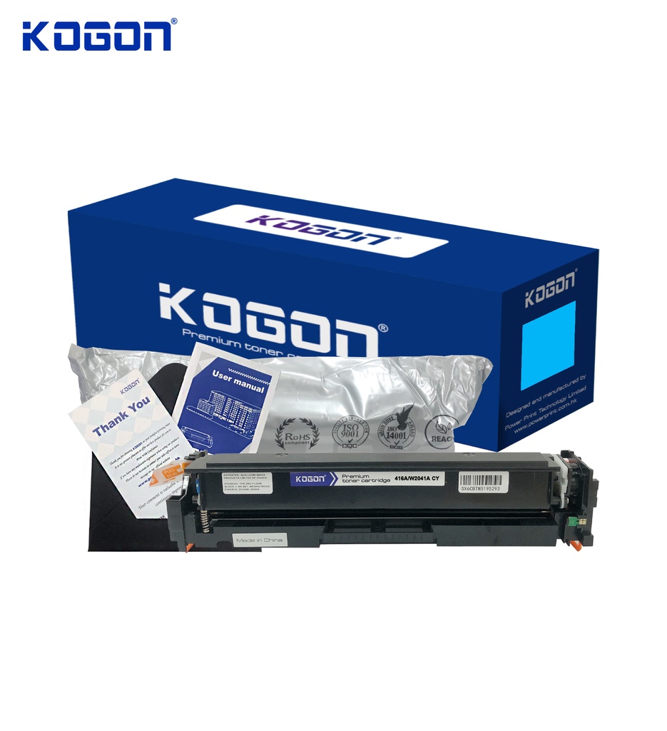 Hộp mực in laser KOGON W2041A (2.1K, cyan, có chíp) - Dùng cho máy Pro M454dn/ M479dw