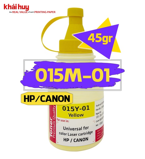 [MNAPLSR1551/42] Mực nạp laser KMAX 015YEL-01 (45gr, yellow, không từ) - Dùng cho hộp mực máy in màu CP1025/ 252dw * LBP 612cw