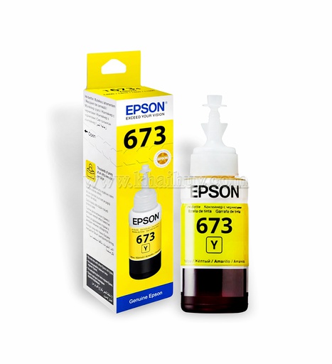 [MNAPPHU1561/60] Mực nạp nước EPSON 673Y-C13T673400 (70ml, yellow, chính hãng) - Dùng cho hộp mực máy in phun L800/ L805/ L850
