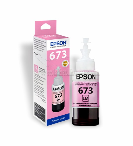 [MNAPPHU1561/62] Mực nạp nước EPSON 673LM-C13T673600 (70ml, light magenta, chính hãng) - Dùng cho hộp mực máy in phun L800/ L805/ L850