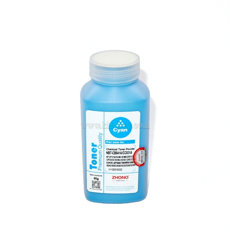 [MNAPLSR1561/44] Mực nạp laser ZHONO CB541A/CC531A (45gr, cyan, không từ) - Dùng cho hộp mực máy in màu CP 1215/ 1518n * LBP MF8010