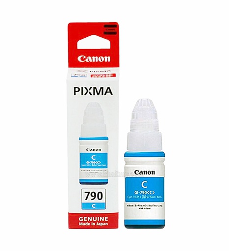 [MNAPPHU1561/68] Mực nạp nước CANON GI790C-0672C001AA (70ml, cyan, chính hãng) - Dùng cho hộp mực máy in phun G1000/ G1010/ G2000