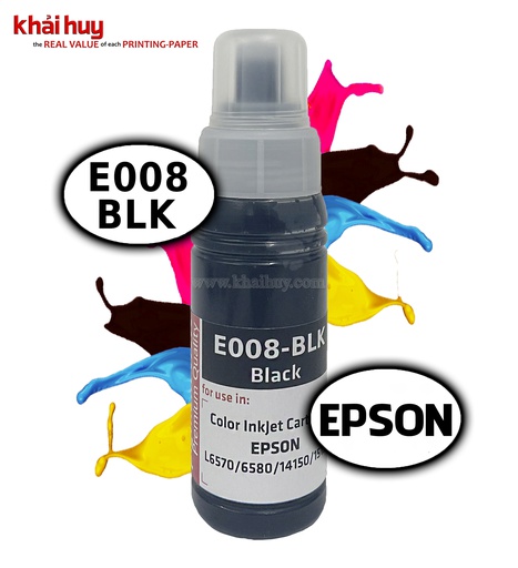 [MNAPPHU1561/93] Mực nạp nước KMAX E008BLK-03 (70ml, black, dyeUV) - Dùng cho hộp mực máy in phun L6570/ 6580